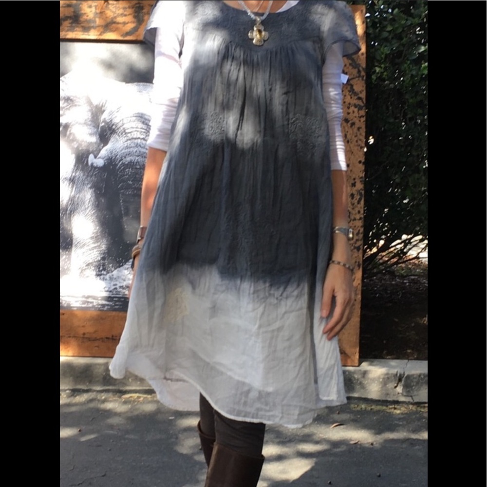 Dolma Light Cotton Double Layer Embroidered Dress